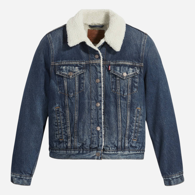 Джинсова куртка з хутром жіноча Levi`s 36136-0063 XS Синя (5401128259502) - зображення 4