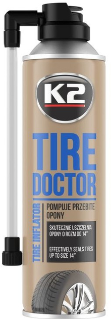 Koło zapasowe w sprayu K2 Tire Doctor 400 ml (5906534038982) - obraz 1
