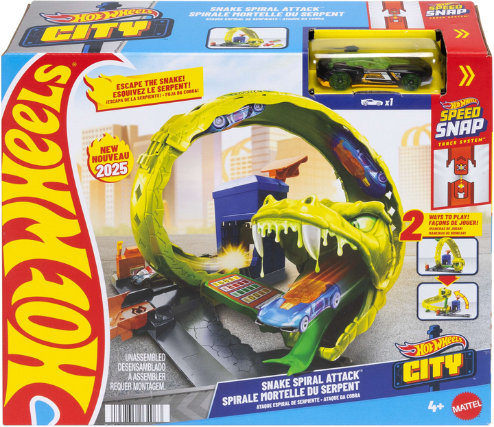 Ігровий набір Hot Wheels Спіральна атака Змії серії Небезпечні створіння (JBM63) (0194735264063) - зображення 1