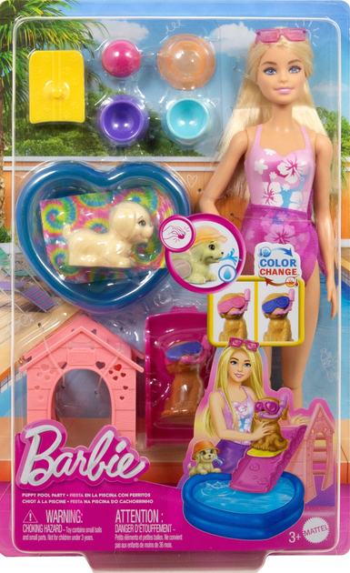 Zestaw Barbie Basen dla szczeniąt z lalką (JBF35) (0194735258680) - obraz 1