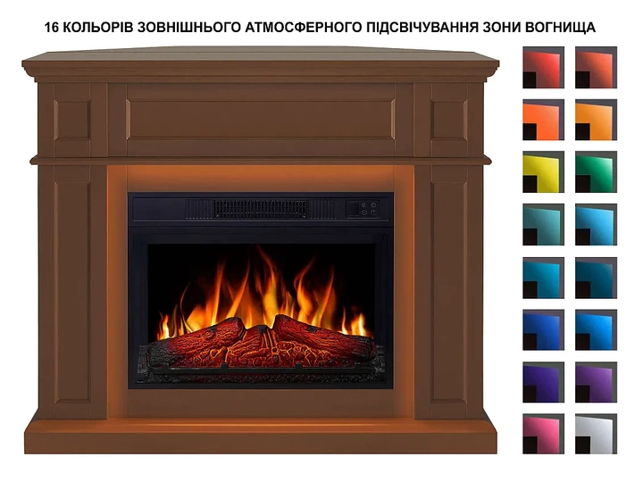 Каминокомплект универсальный ArtiFlame Linz AF23S коричневый с LED подсветкой со звуком и обогревом - изображение 2