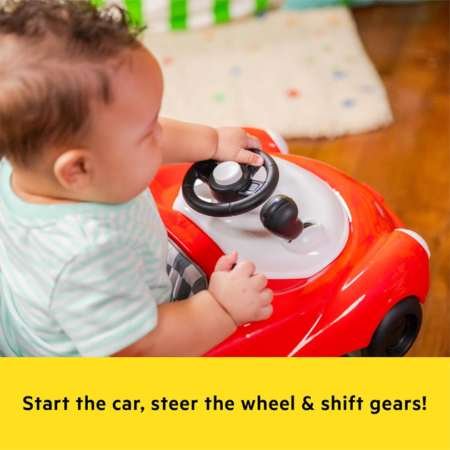 Ходунки Bright Start Little Speedster 3 in 1 Car Walker Red Racer (0074451167841) - зображення 12