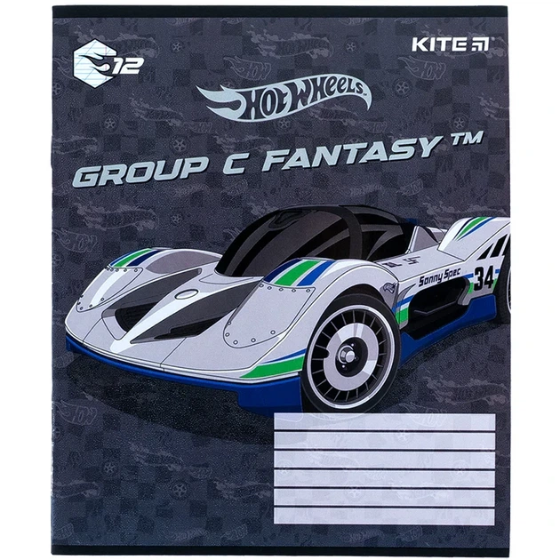Зошит шкільний Kite Hot Wheels 12 аркушів коса лінія HW24-235 - Фото 1 Зошит шкільний Kite Hot Wheels 12 аркушів коса лінія HW24-235 - изображение 1