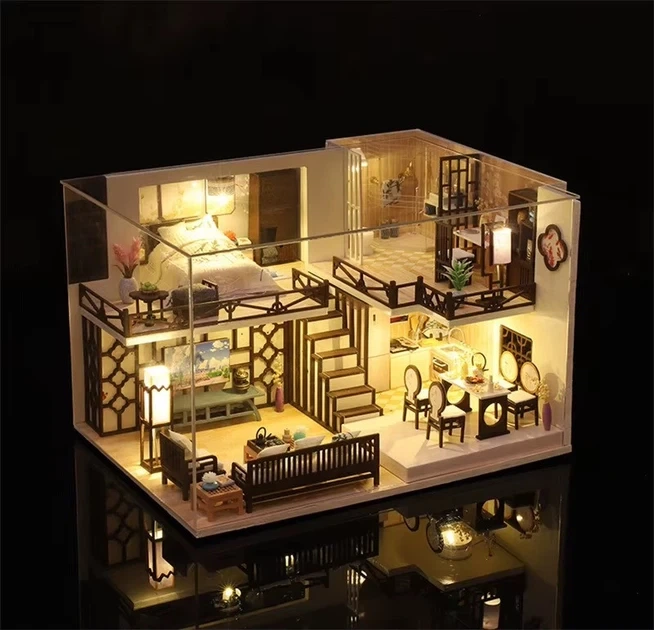 3D Румбокс DIY House Вілла Ясинджу в стилі лофт + Пилозахисний купол (M033-B) - зображення 2