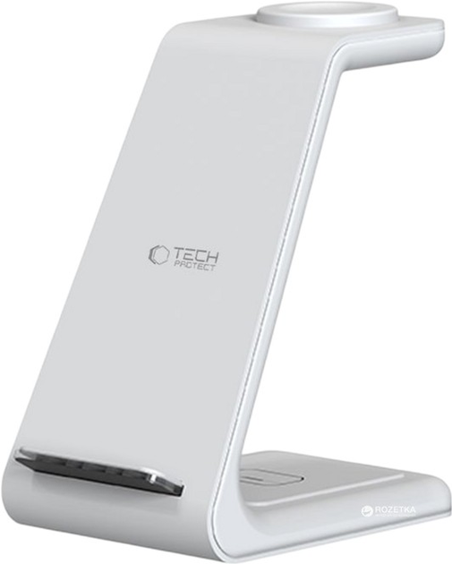Stacja ładująca Tech-Protect Qi15W-A36 3-in-1 Wireless Charger White (5906302372157) - obraz 1