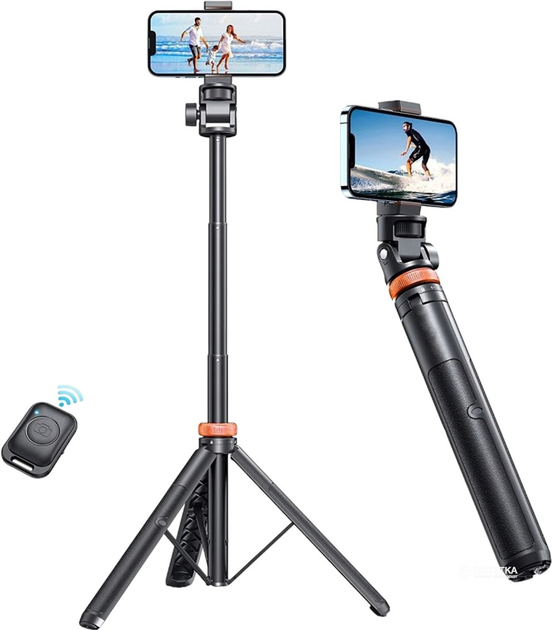  Selfie-tripod Tech-Protect L03S Wireless Selfie Stick Tripod Black (23247-0) - obraz 3