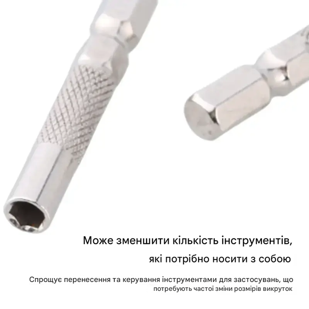 Магнитный адаптер для бит, 1/4" на 4мм, удлинитель для шуруповерта или отвертки. - изображение 5