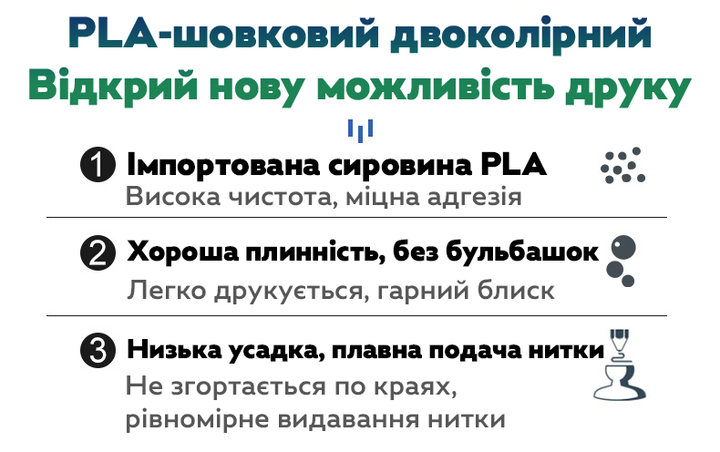 Филамент пластик для 3D-принтера PLA Dual-Silk HC188 для Kingroon 1.75 мм 1 кг Golden-Purple золото-фиолетовый (JDT-0851439) - изображение 5