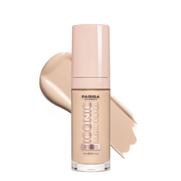 Тональна основа для обличчя Parisa Cosmetics з ефектом сяйва шкіри 20 мл , 602 Icy fair Світло-бежева - зображення 3