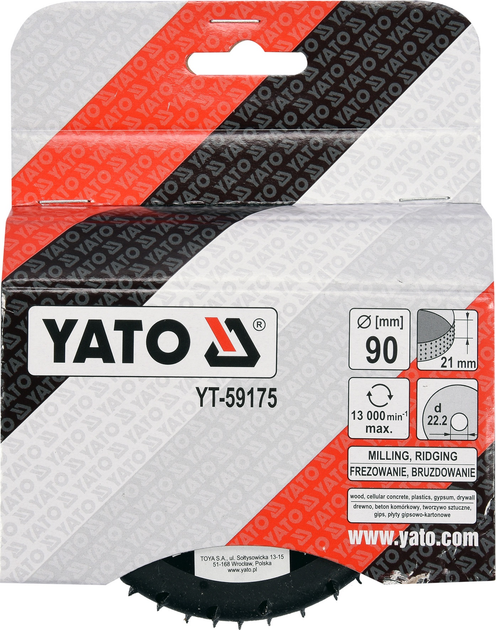 Фреза-тарник для дерева Yato YT-59175 90 мм (5906083025747) - зображення 3