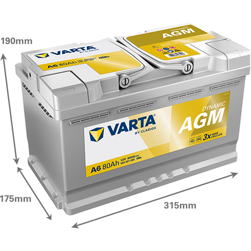 VARTA シルバー AGM バッテリー F21 80Ah サブバッテリー Автомобільний акумулятор Varta Silver Dynamic AGM 80А Єв (-/+) F21