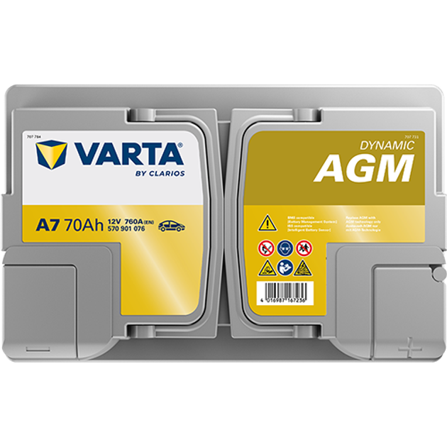 Автомобильный аккумулятор Varta Silver Dynamic AGM 70А Ев