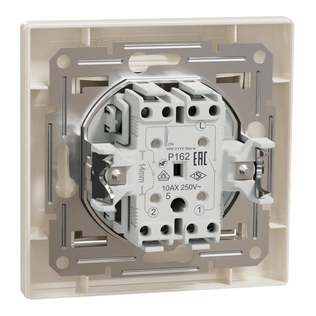 Вимикач двоклавішний Schneider Electric Asfora кремовий EPH0300123 - зображення 5