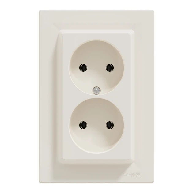 Розетка Schneider Electric Asfora без заземления двойная кремовая EPH9700123 - Фото 4 Розетка Schneider Electric Asfora без заземления двойная кремовая EPH9700123 - изображение 4