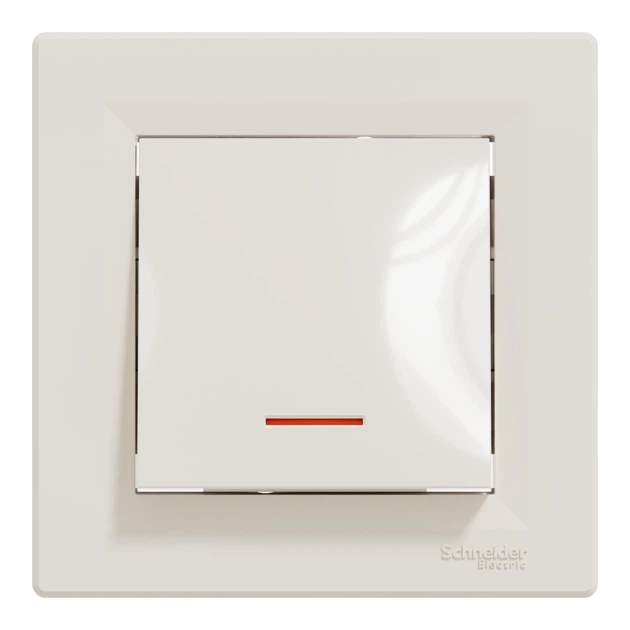 Выключатель одноклавишный Schneider Electric Asfora с подсветкой кремовый EPH1400123 - изображение 8