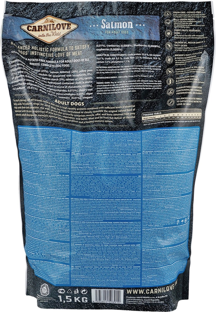 Sucha karma dla dorosłych psów wszystkich ras Carnilove Salmon Adult z łososiem 1.5 kg (8595602508914) - obraz 3
