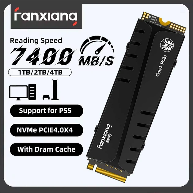 内蔵型SSD fanxiang S770 SSD PCIe 4.0 M.2 NVMe 1TB Amazon.com: fanxiang S770 1TB NVMe M.2 SSD for PS5 - with Heatsink