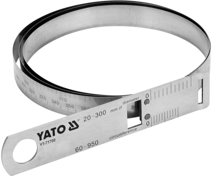 Taśma do pomiaru średnicy i obwodu YATO 60-950/0.1 mm nierdzewna (YT-71700) - obraz 1