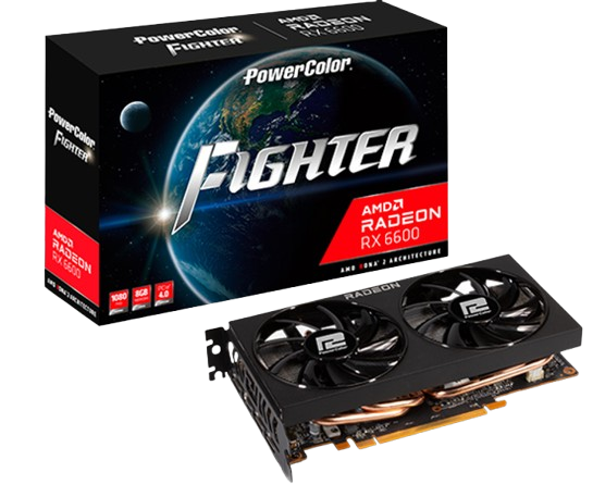 Відеокарта AMD Radeon RX 6600 8GB PowerColor Fighter (AXRX 6600 8GBD6-3DH) Б/В - Фото 1 Відеокарта AMD Radeon RX 6600 8GB PowerColor Fighter (AXRX 6600 8GBD6-3DH) Б/В - изображение 1