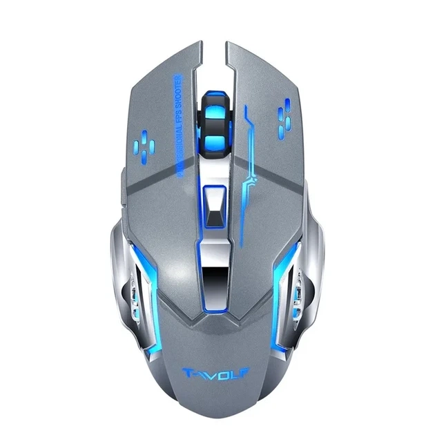 Беспроводная бесшумная игровая мышь T-Wolf Q13 с аккумулятором и подсветкой 2.4G+Bluetooth Серая - Фото 1 Беспроводная бесшумная игровая мышь T-Wolf Q13 с аккумулятором и подсветкой 2.4G+Bluetooth Серая - изображение 1