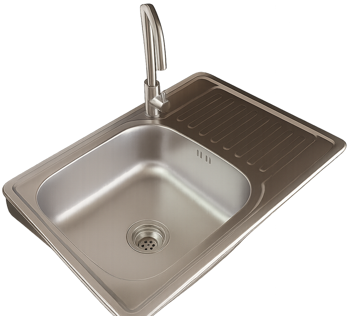 Кухонна мийка AQUAMARIN TRION 580-40 DurAlum (Сатин)+Змішувач - зображення 4