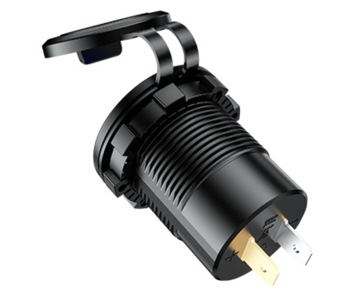 Врезная USB розетка в авто QC 3.0 USB + PD Type-C 12В-24В ЗЕЛЕНАЯ - изображение 2