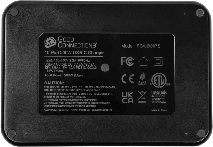 Док-станція Good Connections USB Desktop Fast Charging Station 200W 10Port (PCA-D007S) - зображення 2