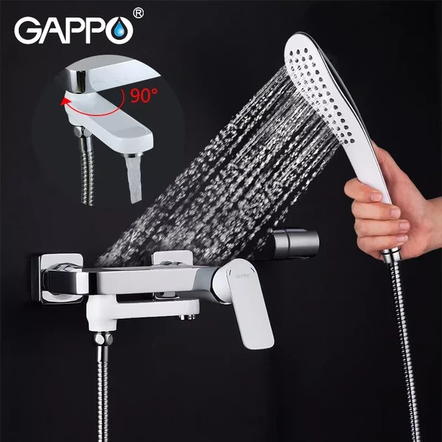 Змішувач для ванни GAPPO G3248, білий/хром - изображение 4