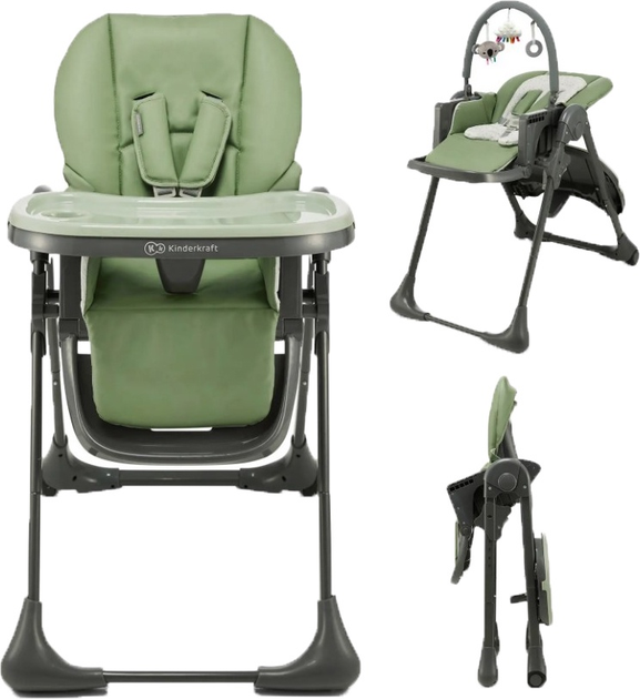Krzesełko do karmienia Kinderkraft Tummie Green (KHTUMM00GRE0000) (5902533925032) - obraz 1