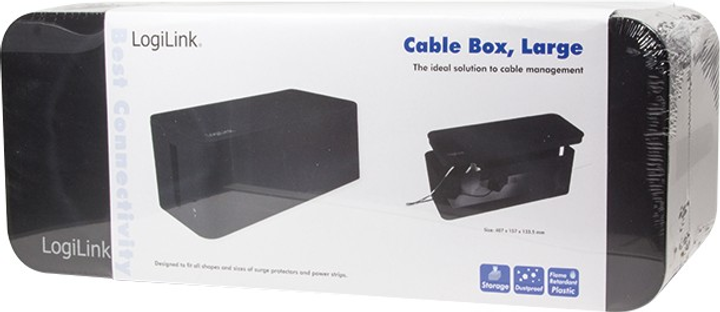 Organizer kabli Logilink Cable Box Big Black (KAB0062) - obraz 5