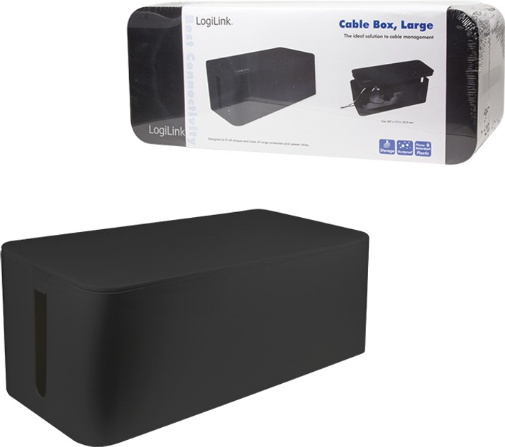 Organizer kabli Logilink Cable Box Big Black (KAB0062) - obraz 6
