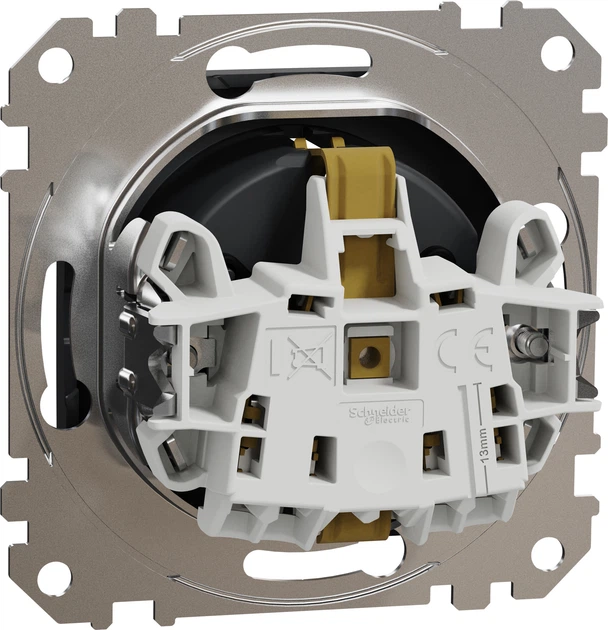 Розетка Schneider Electric Sedna Design з заземленням зі шторками Чорний SDD114022 - изображение 2