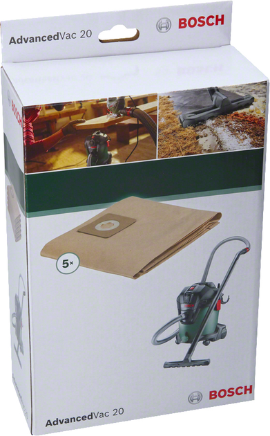 Мішки паперові до пилососа Bosch AdvancedVac 20 5 шт (2609256F33) - зображення 2