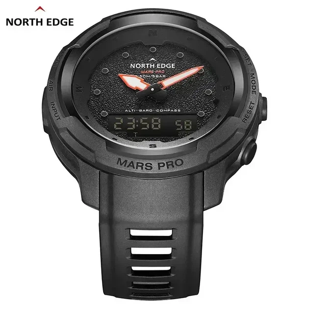 Тактичний чоловічий годинник North Edge Mars PRO (чорний) - зображення 2