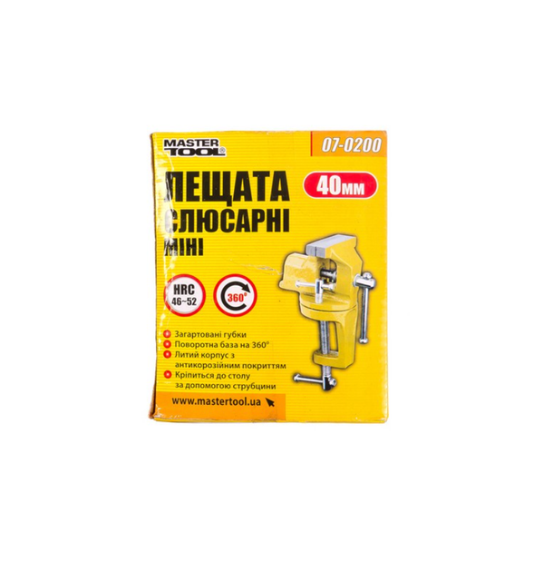 Тиски поворотные Mastertool 40 мм мини (07-0200) желтые - мини - Фото 4 Тиски поворотные Mastertool 40 мм мини (07-0200) желтые - мини - изображение 4