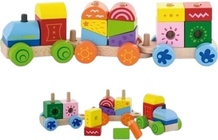Ігровий набір з розбірними кубиками Viga Toys "Поїзд" (50534) - зображення 1