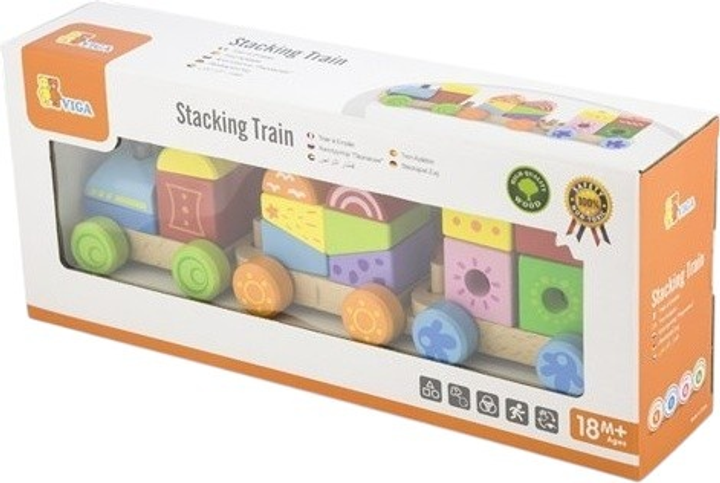 Ігровий набір з розбірними кубиками Viga Toys "Поїзд" (50534) - зображення 2