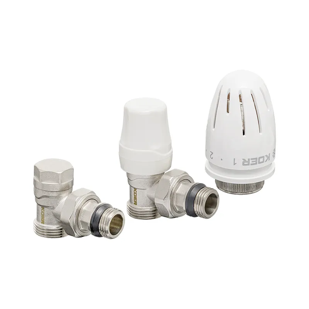 Комплект для подключения радиатора Koer SET-14 - 1/2"x3/4" (угловой) с термоголовкой НН (KR3178) - Фото 1 Комплект для подключения радиатора Koer SET-14 - 1/2"x3/4" (угловой) с термоголовкой НН (KR3178) - изображение 1