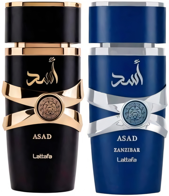 Набір для чоловіків Lattafa Asad 5th Anniversary Edition Парфумована вода Asad 100 мл + Asad Zanzibar 100 мл (6290362346135) - зображення 1