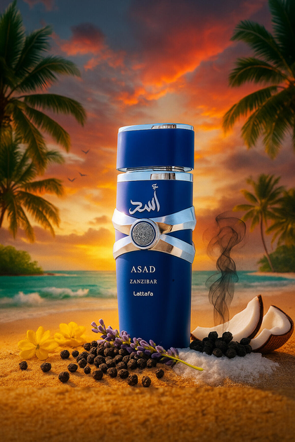 Набір для чоловіків Lattafa Asad 5th Anniversary Edition Парфумована вода Asad 100 мл + Asad Zanzibar 100 мл (6290362346135) - зображення 6