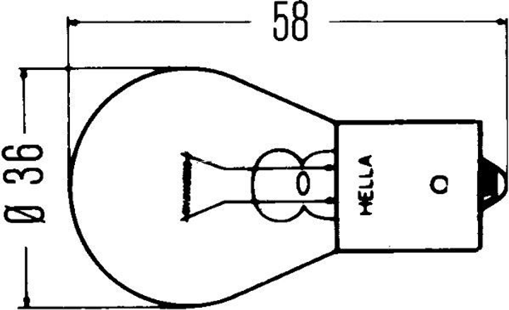 Żarówka samochodowa Hella U 45 W 12 V (8GA002074121) - obraz 3