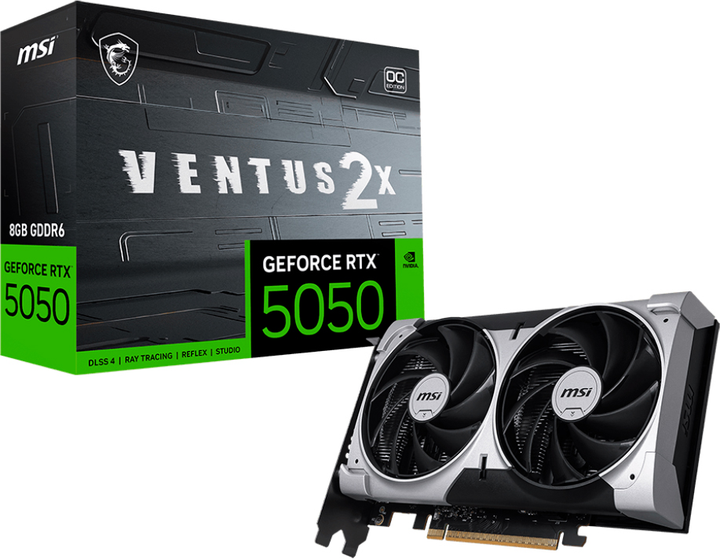Karta graficzna MSI PCI-Ex GeForce RTX 5050 VENTUS 2X OC 8GB GDDR6 (128bit) (2617/20000) (HDMI, 3 x DisplayPort) (GeForce RTX 5050 8G VENTUS 2X OC) - obraz 5