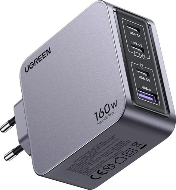 Ładowarka sieciowa Ugreen Nexode Pro 160W GaN Fast Charger Grey (UGR-25877) - obraz 2
