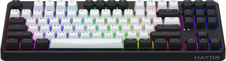 Klawiatura bezprzewodowa Hator Rockfall 3 Mecha TKL QMK/VIA Orange Wireless Black (HTK850UA) - obraz 2