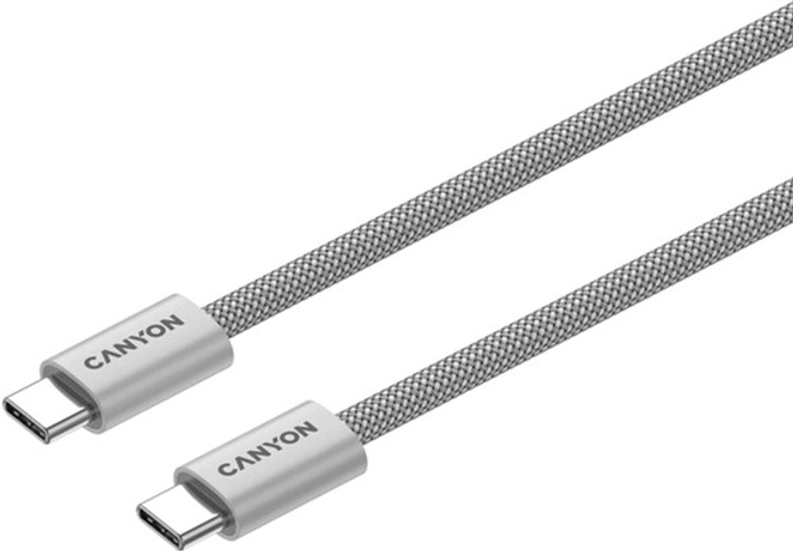 Кабель Canyon OnWire 60MG C-C 60W Magnet Braided 1 м Light Grey (CND-CCMG60AB15LG) - зображення 5