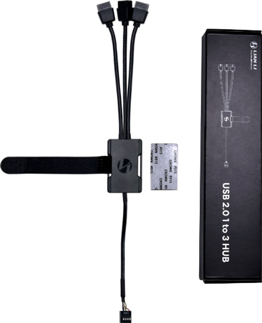 USB-hub Lian Li USB 2.0 1 to 3 HUB Black (G89.PW-U2HB.00) - obraz 2