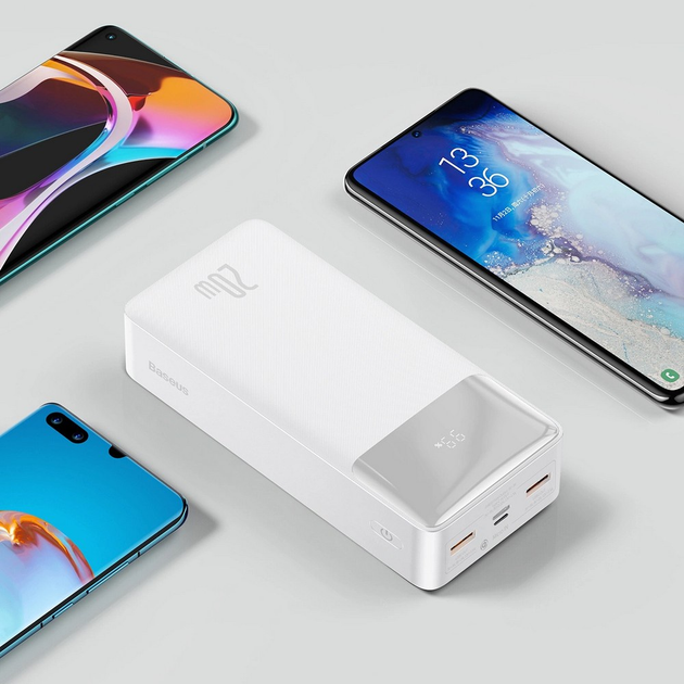 Powerbank Baseus Bipow Digital Display Overseas 20W 30000 mAh Biały (PPBD050402) - obraz 8