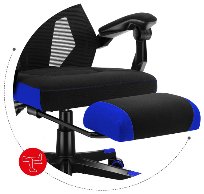 Fotel gamingowy Huzaro HZ-Combat 3.0 Blue perforowane obicie Czarny i niebieski (5907564629782) (955555905874481) - Outlet - obraz 8