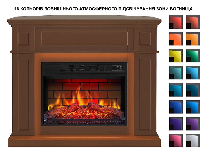 Каминокомплект универсальный ArtiFlame Linz AF23BS коричневый с LED подсветкой со звуком и обогревом - изображение 2