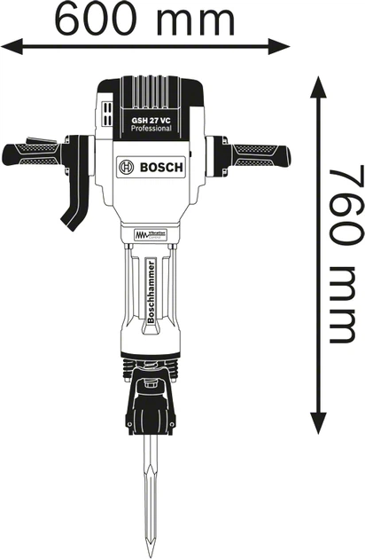 Młot wyburzeniowy Bosch Professional Heavy Duty GSH 27 VC (061130A000) (3165140524322) - obraz 6